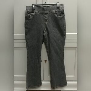 Real Size Jeans Women's Large 12-14 Average Black Denim Pull On Boot Cut Pants